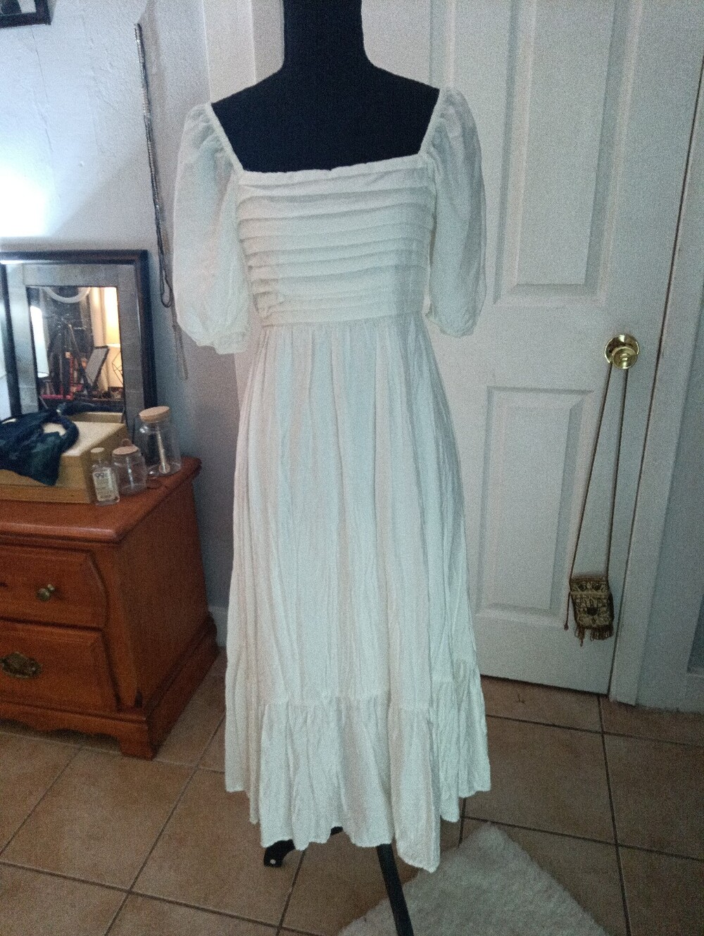 Love Riche White Smocked Waist Skirt